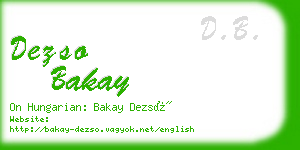 dezso bakay business card